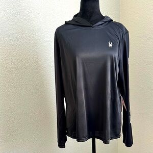 Spyder Black Relaxed Hoodie light weight shirt